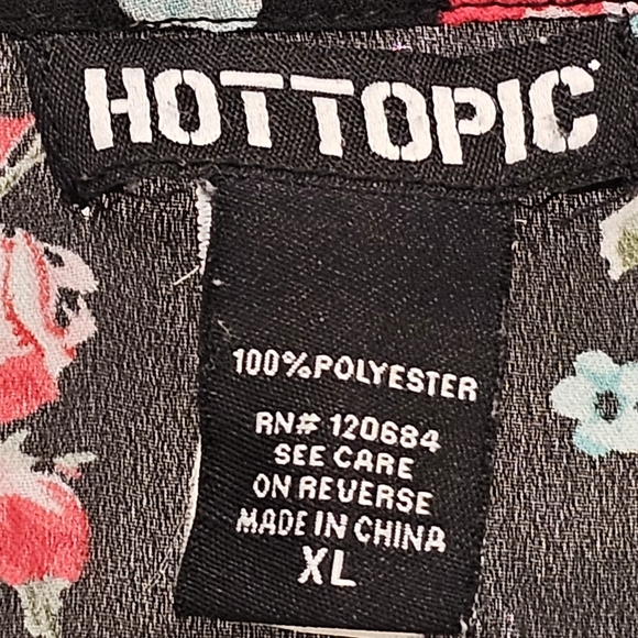 Hot Topic Floral Skull Print Hi-Lo Kimono Cardigan, EUC, Size X-Large - Picture 3 of 9